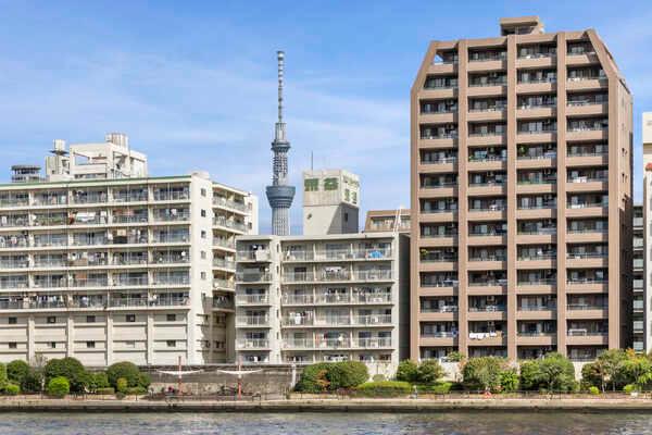 隅田川を一望できます。