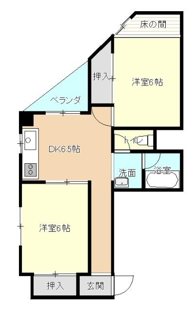 南武庫之荘ハイツ１号（202） 間取り図画像
