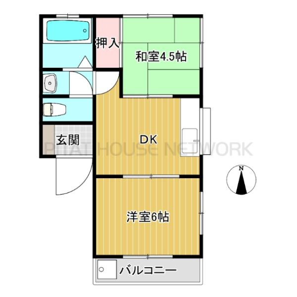角部屋の2DK