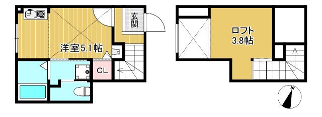 ロフト付き1K☆