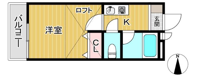 ロフト付き1K★