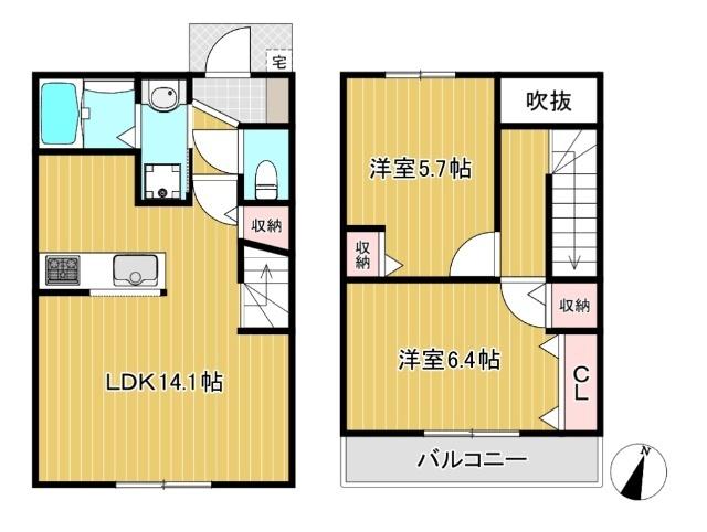 2LDK☆メゾネット
