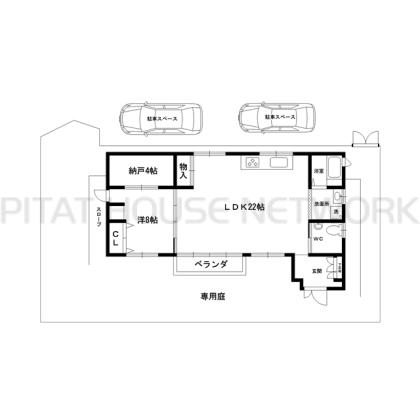 仁川町１丁目貸家 間取り図写真 間取図(平面図)