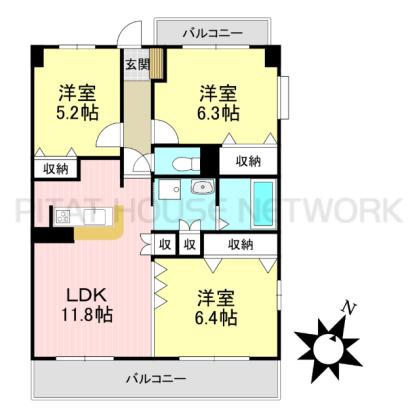 実際の間取りは反転