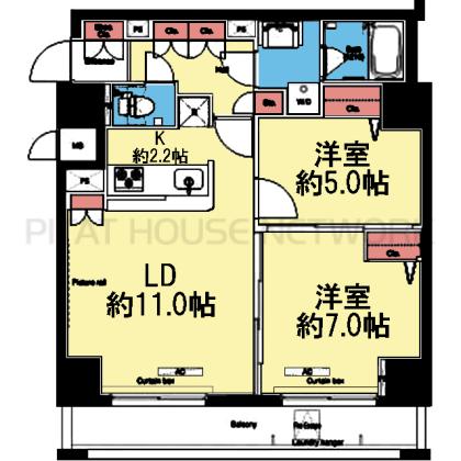 2面採光の角部屋です