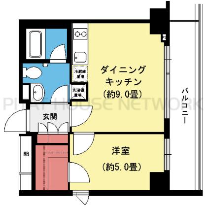 東向きの南側角部屋