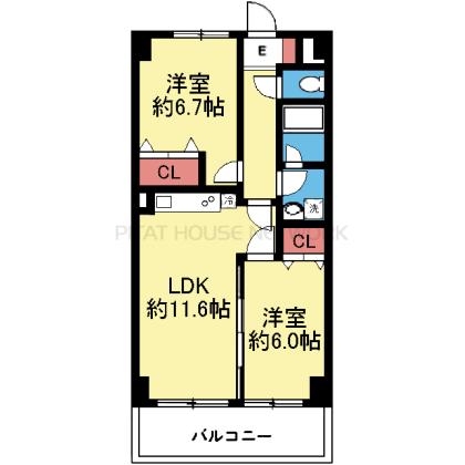 2室とも6帖以上洋室の2LDK