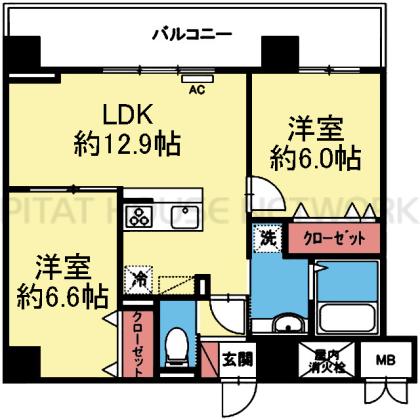 収納豊富な2LDK