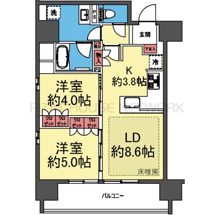 2室とも洋室の2LDK
