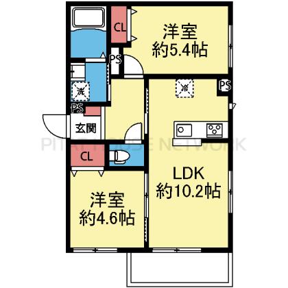 2面採光の角部屋です