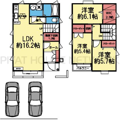 全室2面採光の洋室です