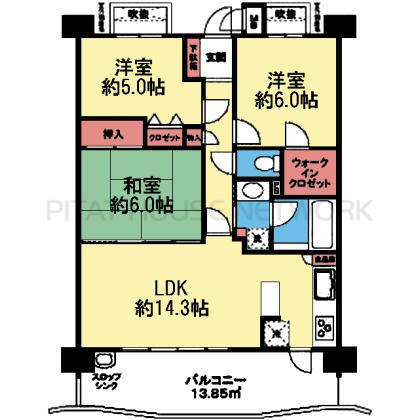 南向きの3LDK