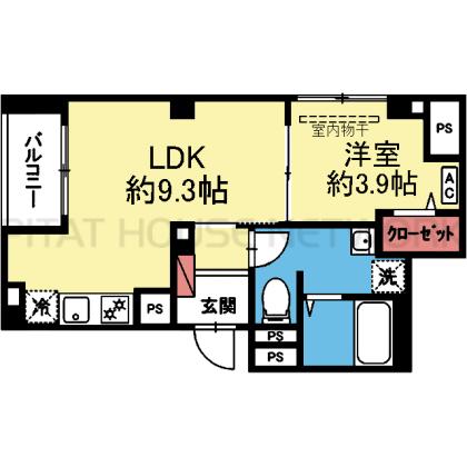 1階角部屋の1LDK