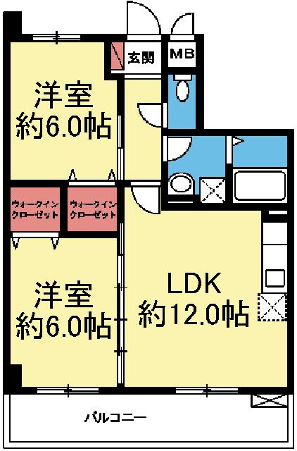 南東向き2LDK