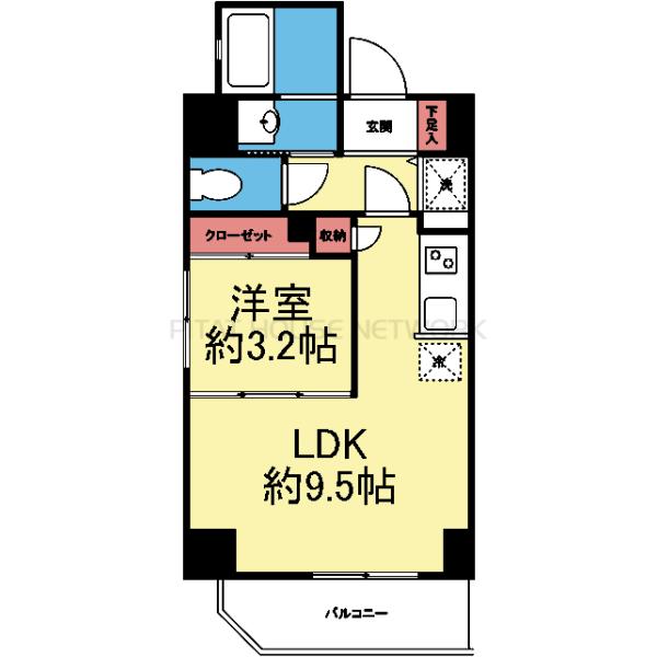 南東向き1LDK
