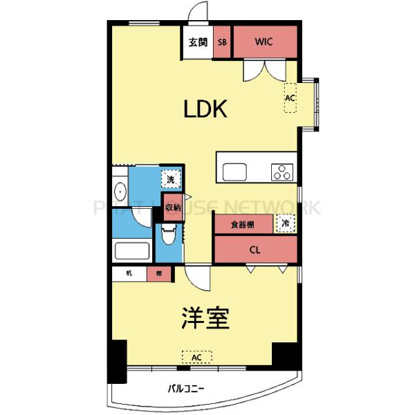 東向き1LDK