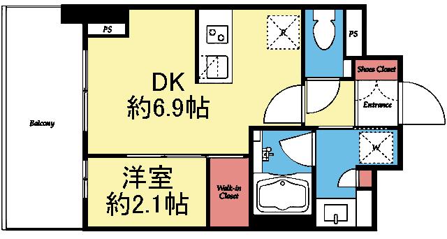 収納豊富な1DK