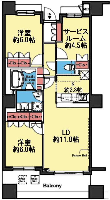収納豊富な2SLDK