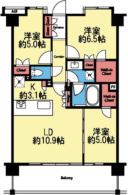 全室洋室の3LDK