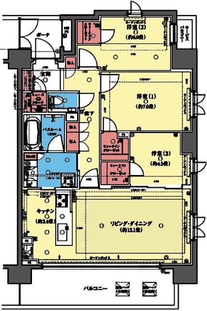 収納豊富な3LDK