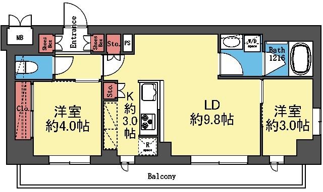 南西向き2LDK