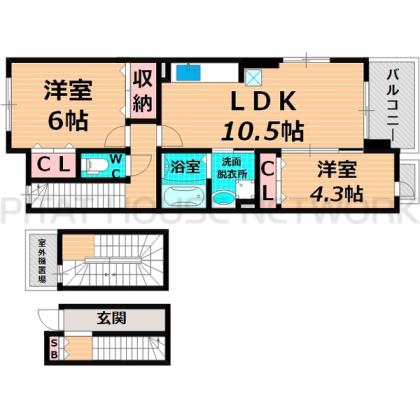 門真市三ツ島アパート 間取り図写真