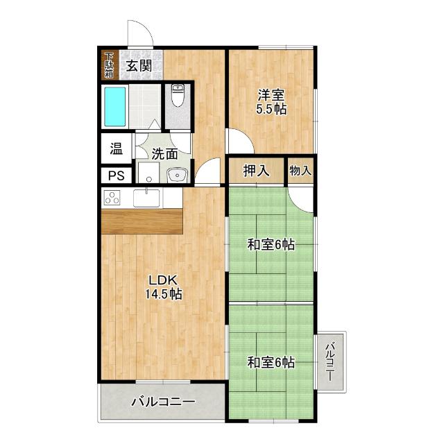 ハイコーポ八千代町（303） 間取り図画像