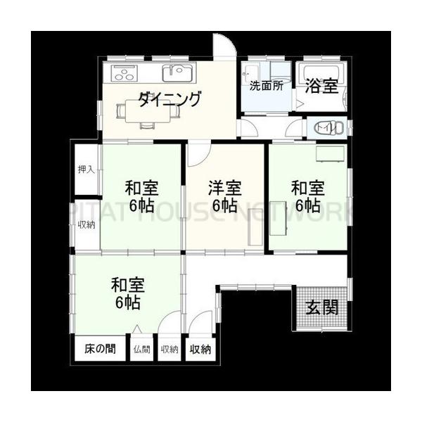 玄関前の和室を洋室にリフォーム済み。