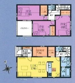 間取図　1号棟