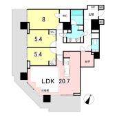 南西向きのお部屋は抜群の開放感。