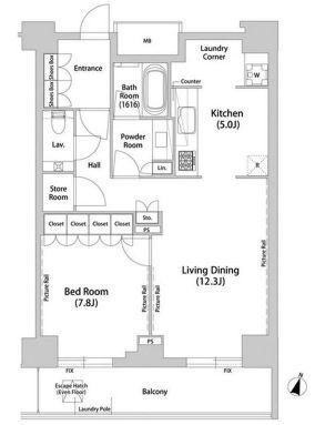 飯田橋ガーデンフラッツの間取り