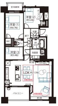 14800円　3LDK　81.67㎡