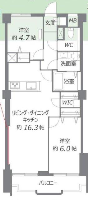 4,780万円　2LDK　61.57㎡