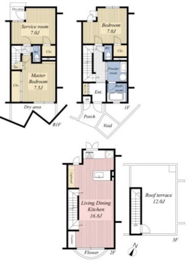 2LDK+S（納戸）、価格1億980万円、専有面積98.93m2、バルコニー面積19.55m2
