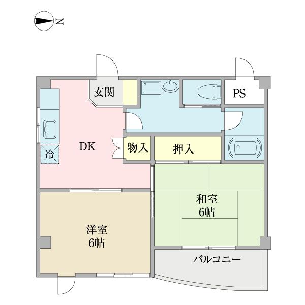 振分タイプの2DK