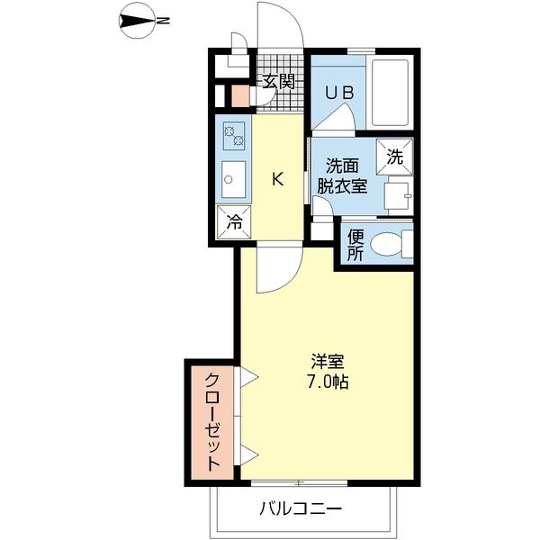 洋室7帖・独立洗面付