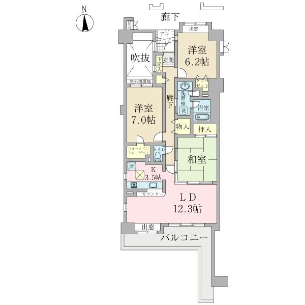 洋室７帖はカーペットです