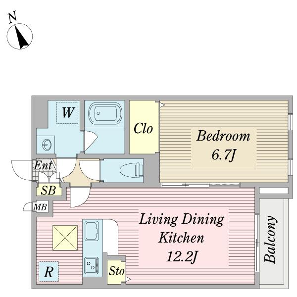 南東向きバルコニー