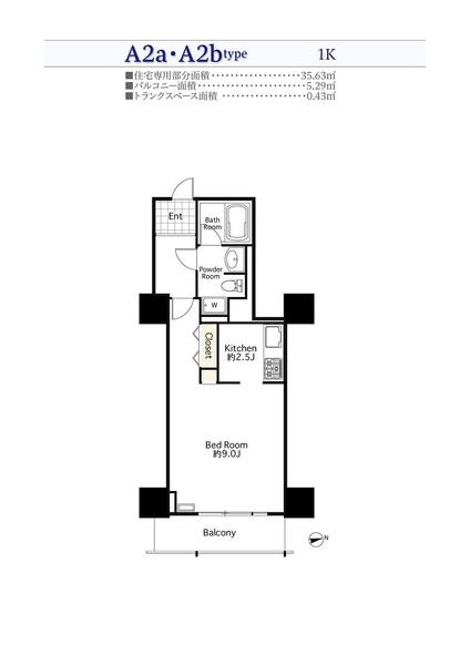 シーリアお台場三番街４号棟（ＳＡ借上）（2405） 間取り図画像