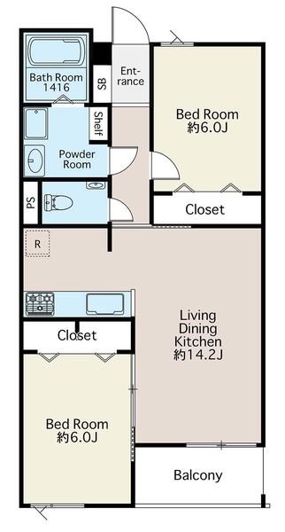 バルコニーは砧中学校のグランド向きです。