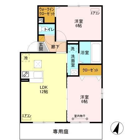 プリムヴェール　参番館（101） 間取り図画像