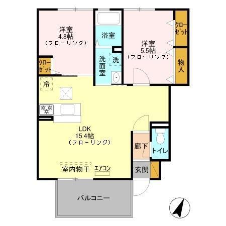 ヴィラＳａｋｕｒａ　Ａ（102） 間取り図画像