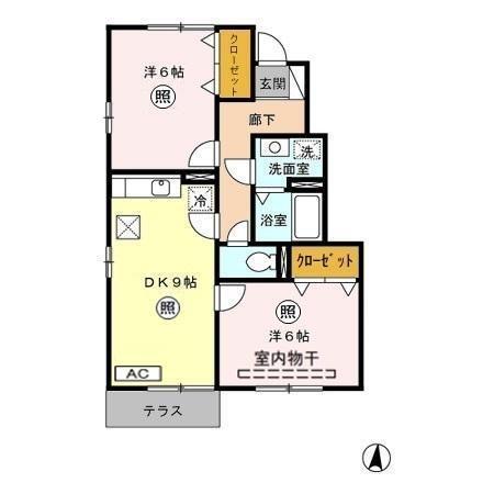 ハイツ フォーシーズン　Ａ/Ｂ（B102） 間取り図画像