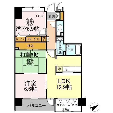 ソレイユ華（403） 間取り図画像