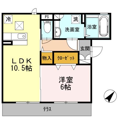 シャルマント（102） 間取り図画像