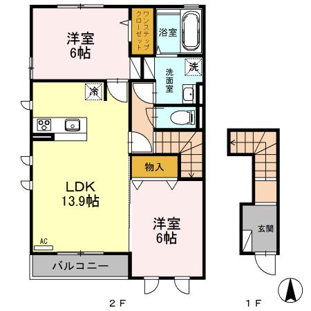オルキス　Ｄ（201） 間取り図画像