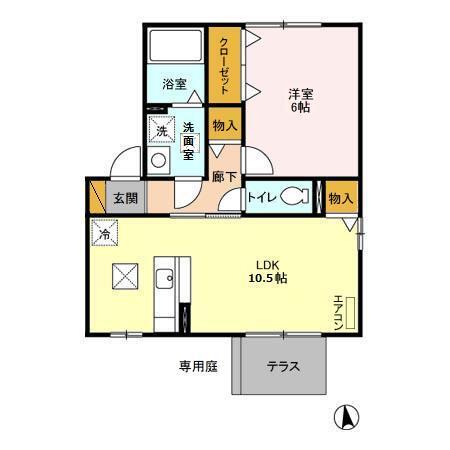 セピアコート　A・B棟（A101） 間取り図画像