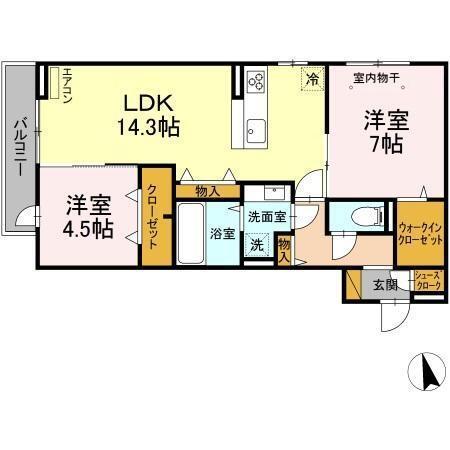 グランテージ海神A（202） 間取り図画像
