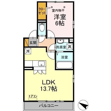 ヴェルドミール　B（201） 間取り図画像