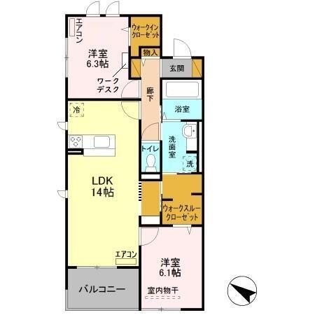 アンプルール（205） 間取り図画像
